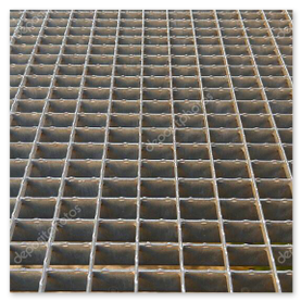 Industrial platform with grating floor